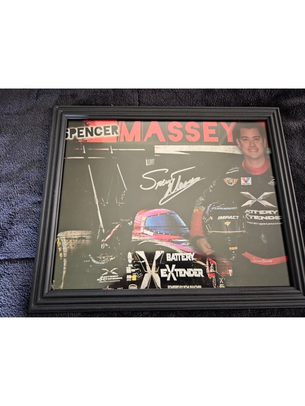 Spencer Massey Battery Extender Funny Car NHRA Autographed Framed Picture